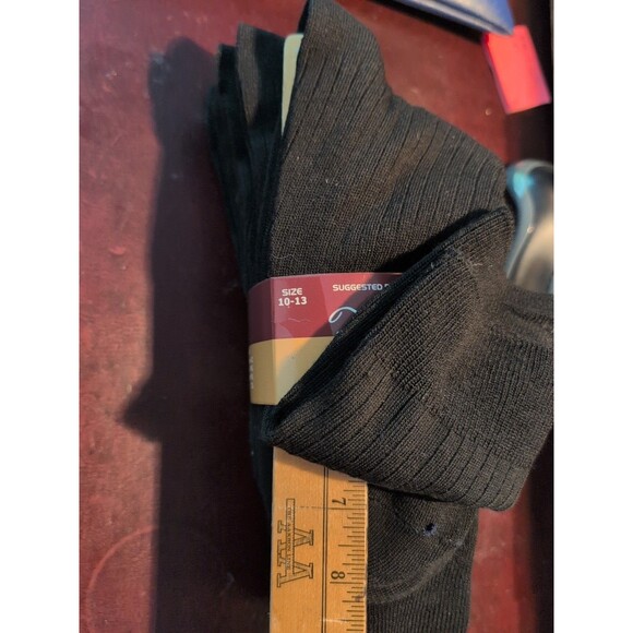 Falari 6 Pairs Men's Black Dress Socks Size 10-13 Rib Solid Crew Shoe Sz 6-12 - Picture 10 of 10